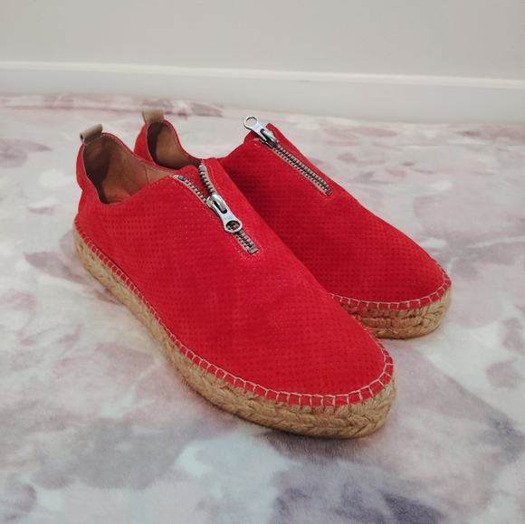 Eric Michael Red Espadrille Shoes - Picture 1 of 5
